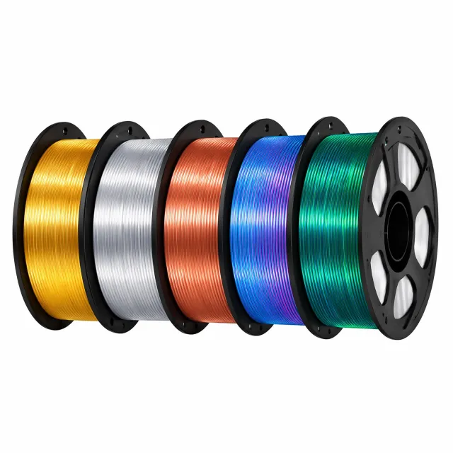 ARTILLERY PLA 5KG Bundel – Goud, Zilver, Koper, Dual Blauw/Paars & Dual Groen/Blauw – 5x 1KG – 3D Printer Filament Goud, Zilver, Koper, Blauw/Paars & Groen/Blauw
