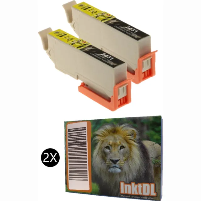 InktDL Huismerk geschikt voor Epson 24XL Inktcartridges - 2X Zwart - XP-55 - XP-750 - XP-760 - XP-860 - XP-950 - XP-960 - XP-970