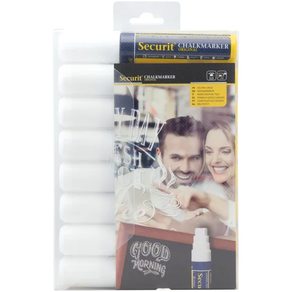 Securit Krijtstift Securit SMA-720 blok wit 7-15mm blister à 8 stuks