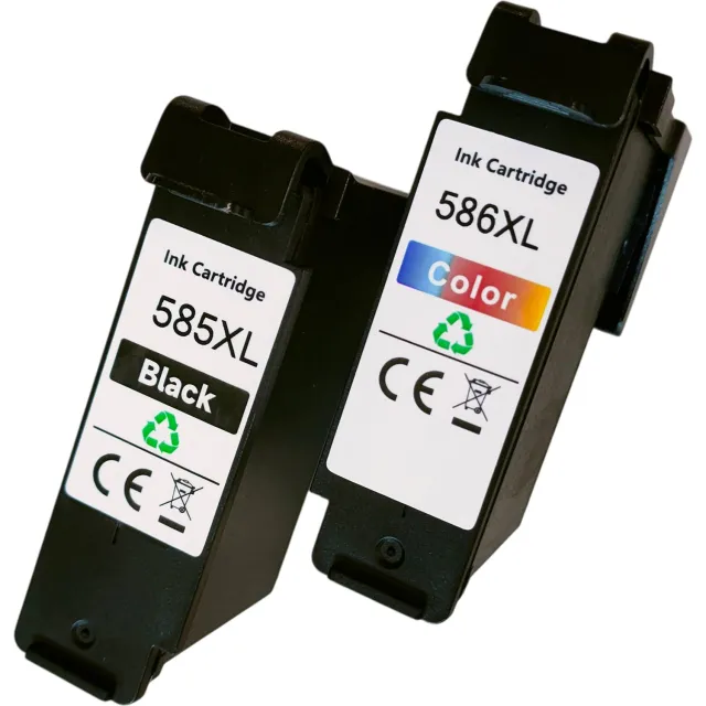 KATRIZ huismerk inkt voor Canon PG-585XL Zwart (1 x 22ml) & CL-586XL Kleur(1x 21ml) | PG 585 & CL 586 | Geschikt voor Canon PIXMA TS7650i / Canon PIXMA TS7750i Zwart & Kleur