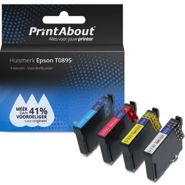 PrintAbout Inktcartridge / Alternatief voor de Epson T08914010 / 4 Kleuren 4-kleuren
