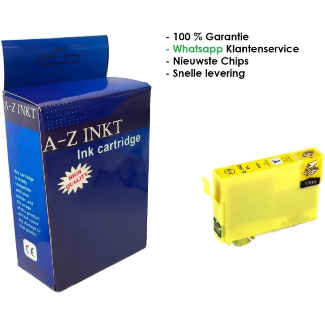 AtotZinkt huismerk Epson 502 XL Y Yellow inkt cartridge - Met Chip - Epson 502XL - Voor Printers: Expression Home XP-5100 / XP-5105 - Workforce WF-2860DWF / WF-2865DWF