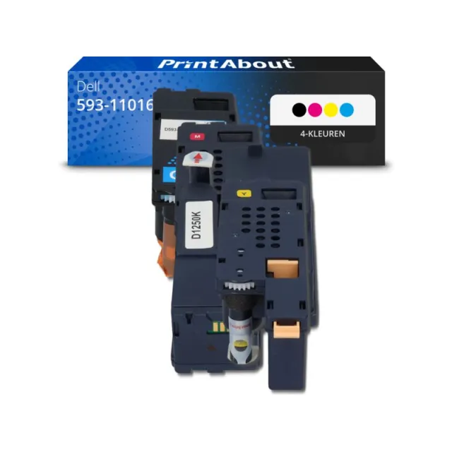 PrintAbout huismerk Toner 593-11016 4-kleuren Multipack Geschikt voor Dell