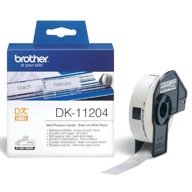 Brother Etiket Brother DK-11204 multifunctioneel 17x54mm 1 rol á 400 stuks wit