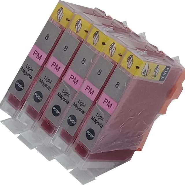KATRIZ huismerk inkt Canon BCI-6 Licht Magenta | voor Canon Pixma IP 6600 D/Pixma IP 6700 D/Pixma MP 950/Pixma MP 960/Pixma MP 970/Pixma Pro 9000/Pixma Pro 9000 Mark II | 5 stuks