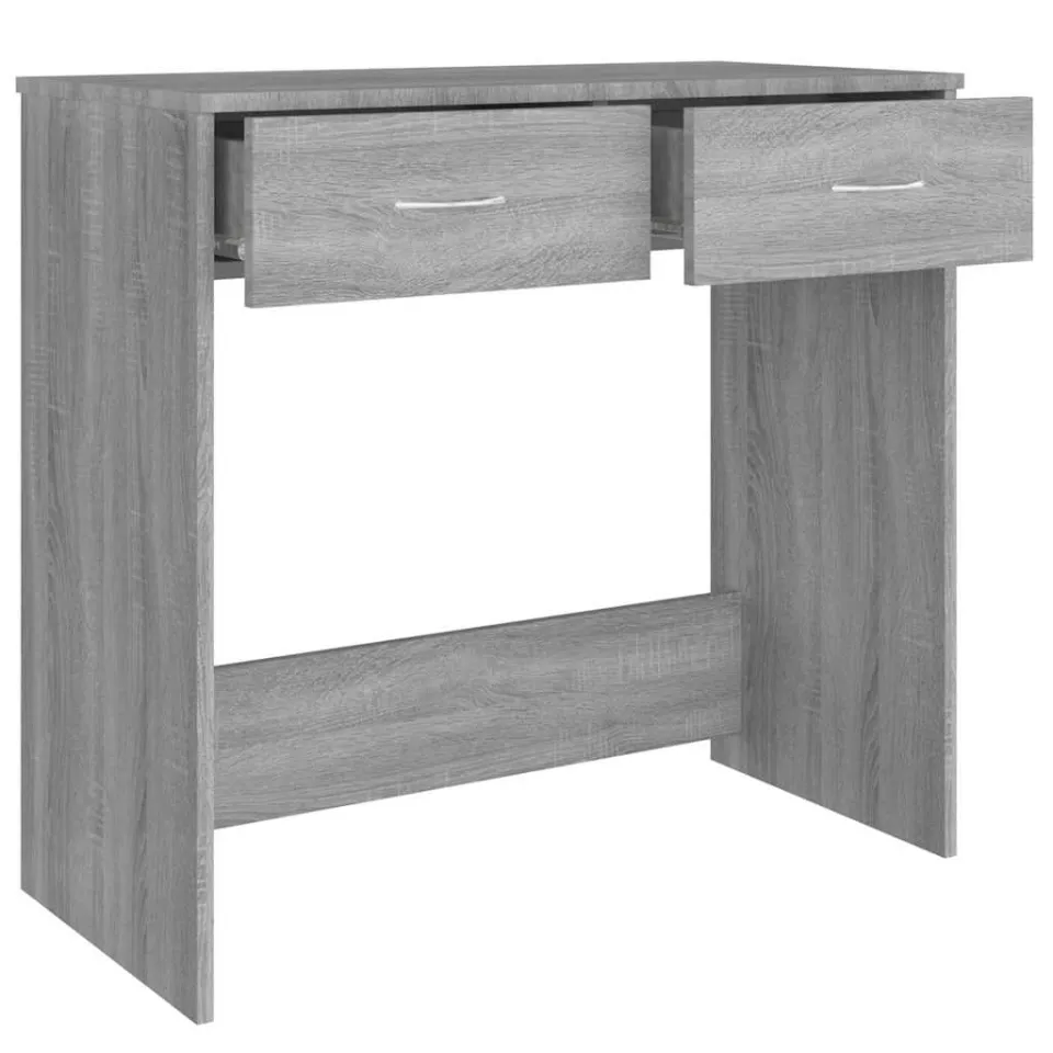 vidaXL Bureau 80x40x75 cm bewerkt hout grijs sonoma eikenkleurig, foto 4