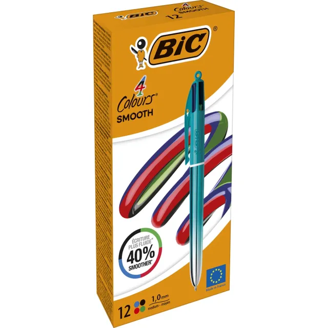 Bic Colours Smooth Gradiant 4-kleurenbalpen, medium, groen blauw