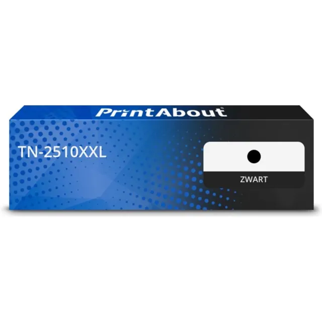 PrintAbout huismerk Toner TN-2510XXL Zwart Extra hoge capaciteit geschikt voor Brother