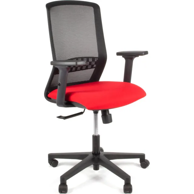 Maxima Linea bureaustoel - Tekna 01 - ergonomisch EN1335 - multi verstelbaar - max. draagvermogen 110kg - zwart/rood