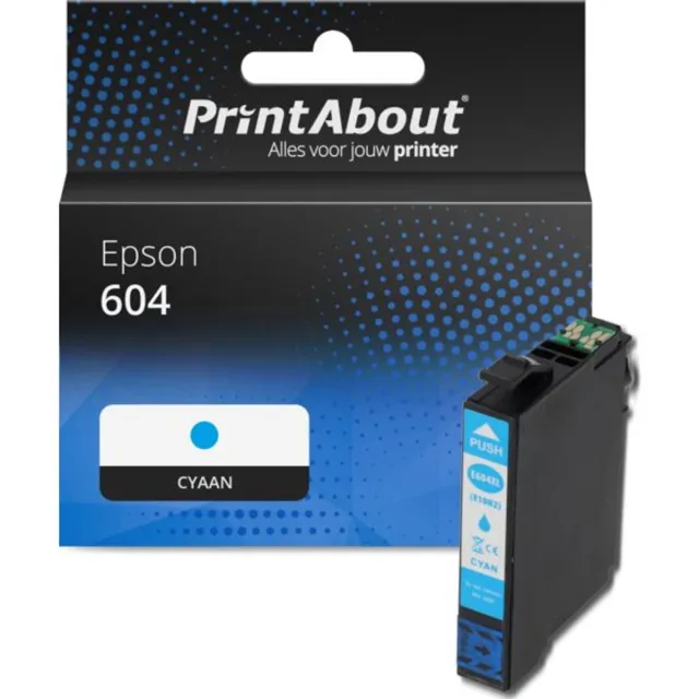 PrintAbout huismerk Inktcartridge 604 (C13T10G24010) Cyaan geschikt voor Epson