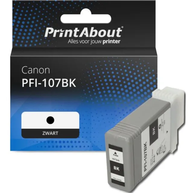 PrintAbout Huismerk Canon PFI-107BK Inktcartridge Zwart