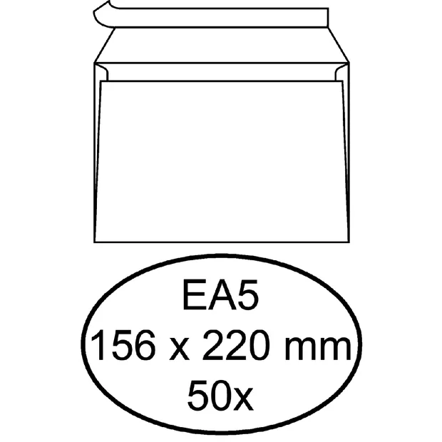 Hermes Envelop Hermes bank EA5 156x220mm zelfklevend met strip wit