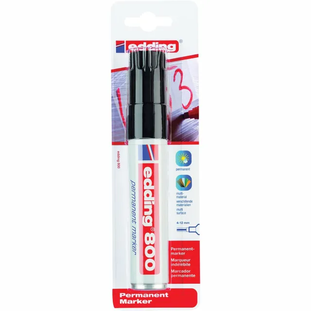 Edding permanent marker 800 zwart, op blister