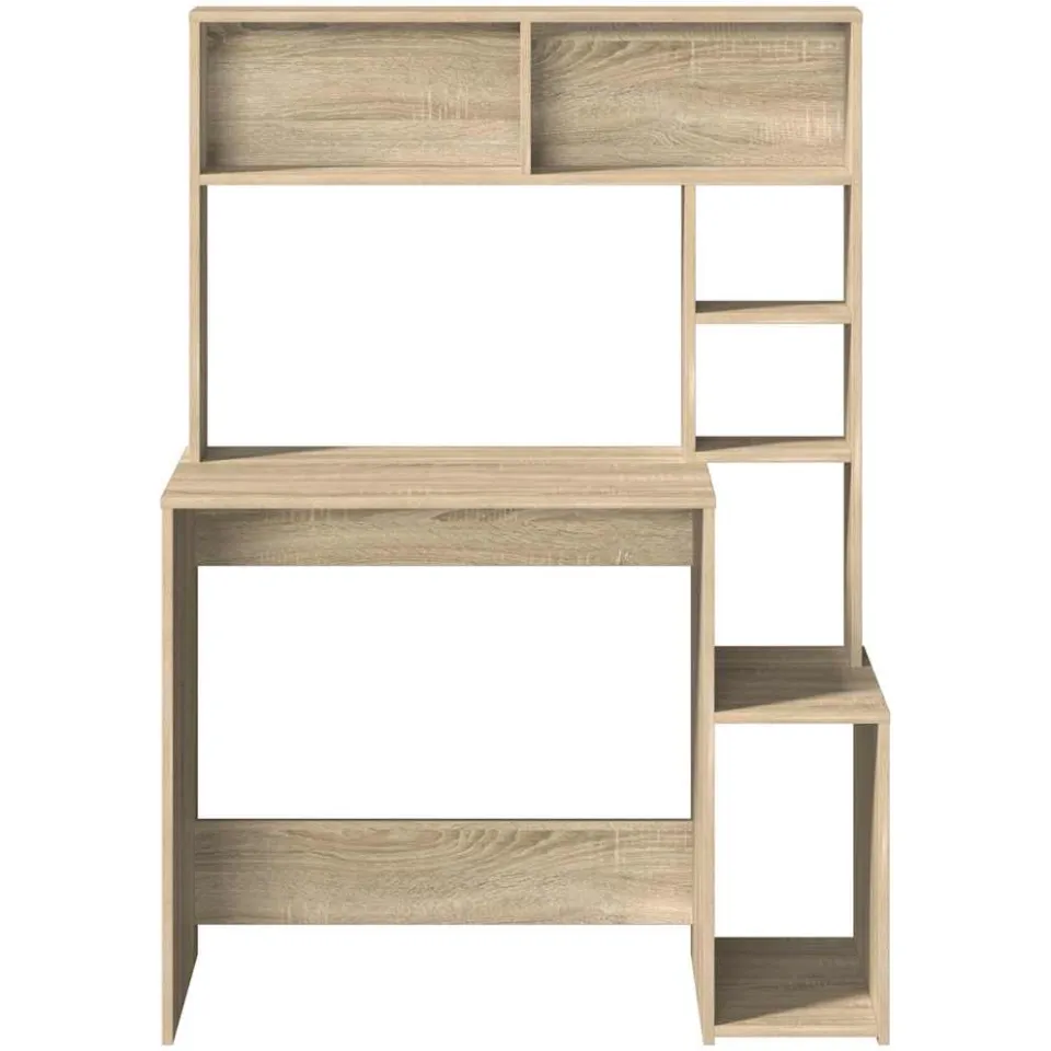 vidaXL Bureau met schappen 100x45x140 bewerkt hout sonoma eikenkleur, foto 4
