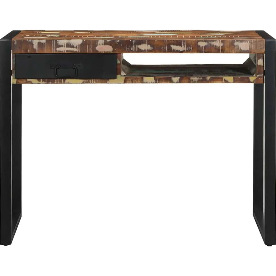 vidaXL Bureau 100x50x75 cm massief gerecycled hout meerkleurig, foto 2