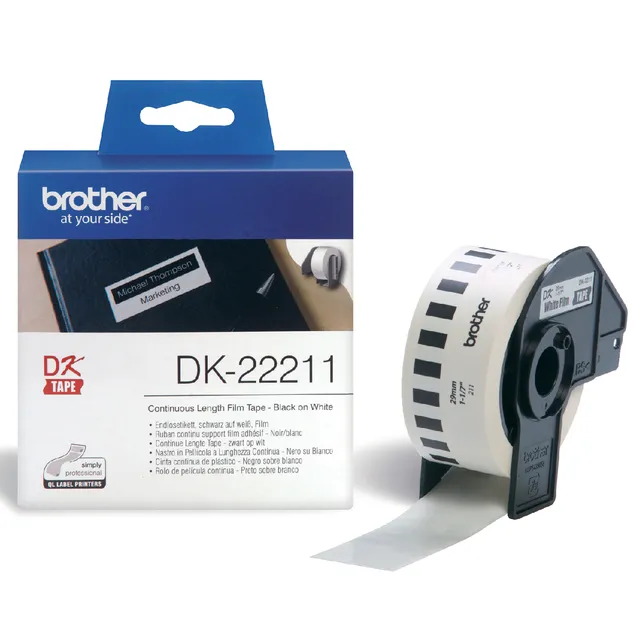 Brother Etiket Brother DK-22211 doorlopend 29mm 1 rol á 15m wit