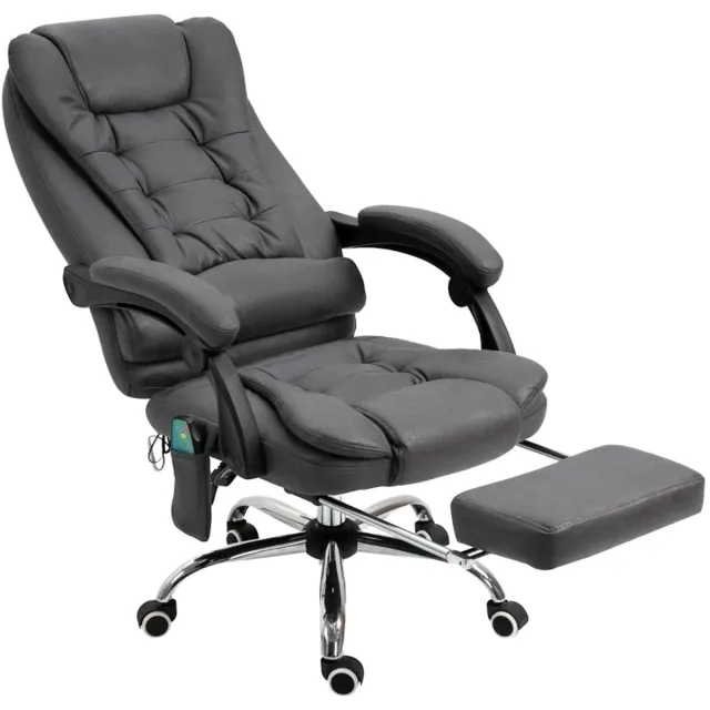 ZYLARO Ergonomische Bureaustoel met 6 Massagepunten - Massagestoel - In Hoogte Verstelbaar - 360° Draaibaar - 135° Kantelbare Rugleuning - met Voetensteun & Verwarmingsfunctie - Kantoorstoel - Gamestoel - Volwassenen Stoel - Computerstoel - Zwart