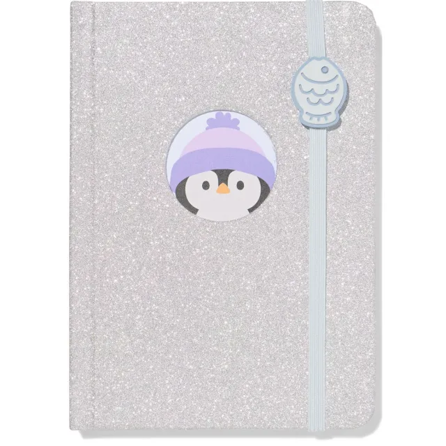 HEMA Notitieboek A6 gelinieerd pinguin (zilver)