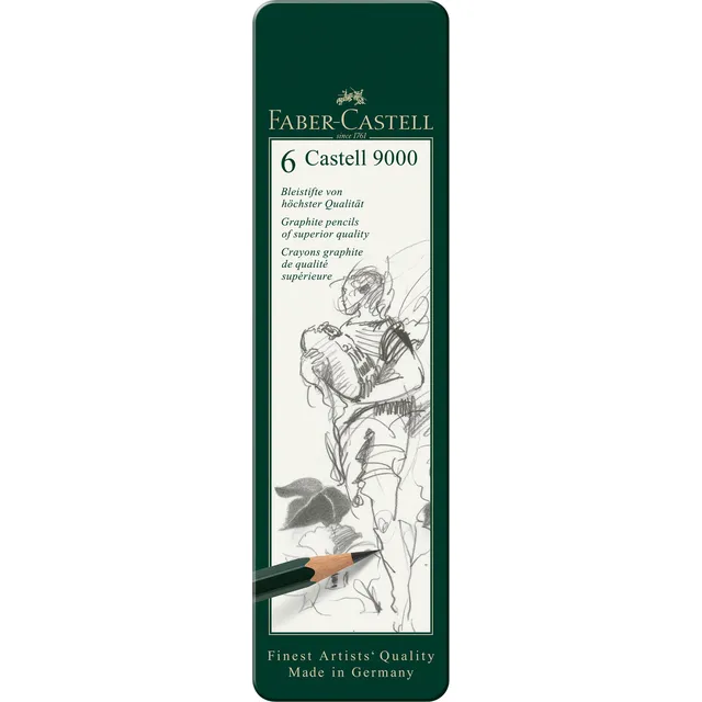 Faber-Castell Potlood Faber-Castell 9000 6 hardheden in blik