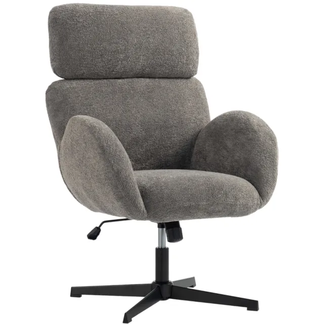 Clruro Bureaustoel - 67x68x103-113 cm - Verstelbaar - Hoge Rug - Stof in Fluweellook - Grijs