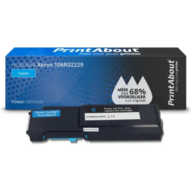 PrintAbout Xerox 106R02229 toner cyaan Huismerk