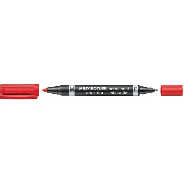 Staedtler Lumocolor Duo 348, permanent marker, rood