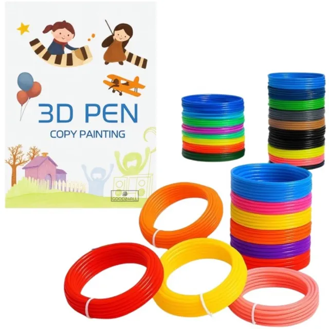 Goodz4All 300 Meter 3D Pen Vullingen 3D Printer Filament PLA en Patronenboek met 40 Sjablonen en Handige Overtrekkaart - DIY - Knutselen - Tekenset - Educatief speelgoed - 1.75 MM Meerkleurig
