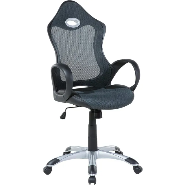 Beliani iCHAIR - Bureaustoel - Donkergrijs - Polyester Zwart