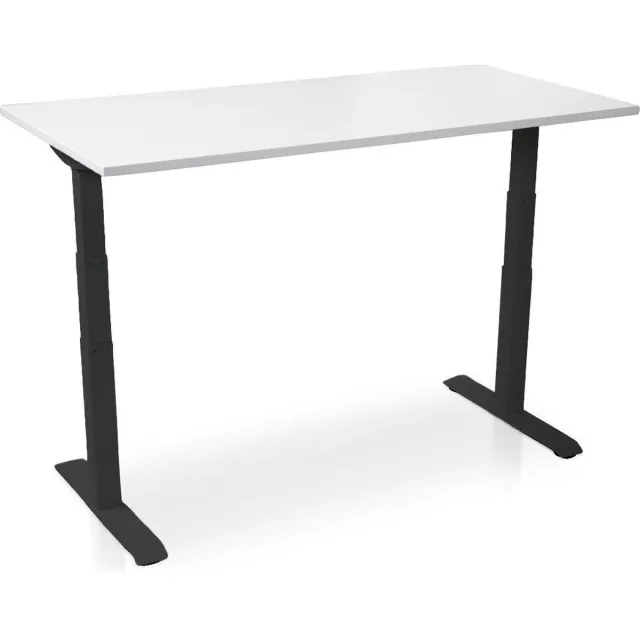 Multi Ratio Zit-sta bureau elektrisch verstelbaar - MRC PRO NEN-EN 527 | 140 x 80 cm | frame zwart - blad wit - met kabelmanagement | memory functie met USB | 150kg draagvermogen Zwart frame