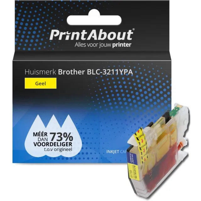 PrintAbout Huismerk Brother LC-3211Y Inktcartridge Geel Hoge capaciteit