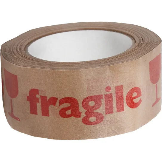 Iezzy Waarschuwingstape IEZZY 50mmx50m 80% gerecycled papier bruin rood