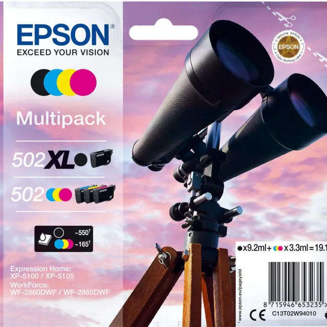 Epson Multipack 4-colours 502 XL Black/Std. CMY Black / Cyan / Magenta / Yellow