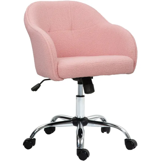 Homcom bureaustoel - polyester - 56x61x86cm - roze