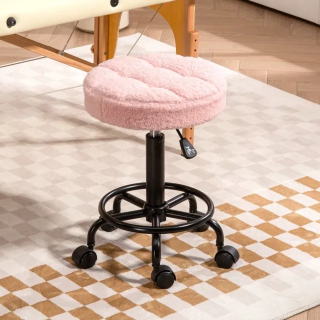 CHICFURN Bureaukruk 50 cm - In hoogte verstelbaar - 360 graden draaibaar - Roze