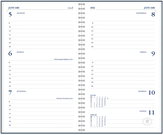 Ryam Agendavulling 2027 Ryam Memoplan 7 7dagen/2pagina's wit