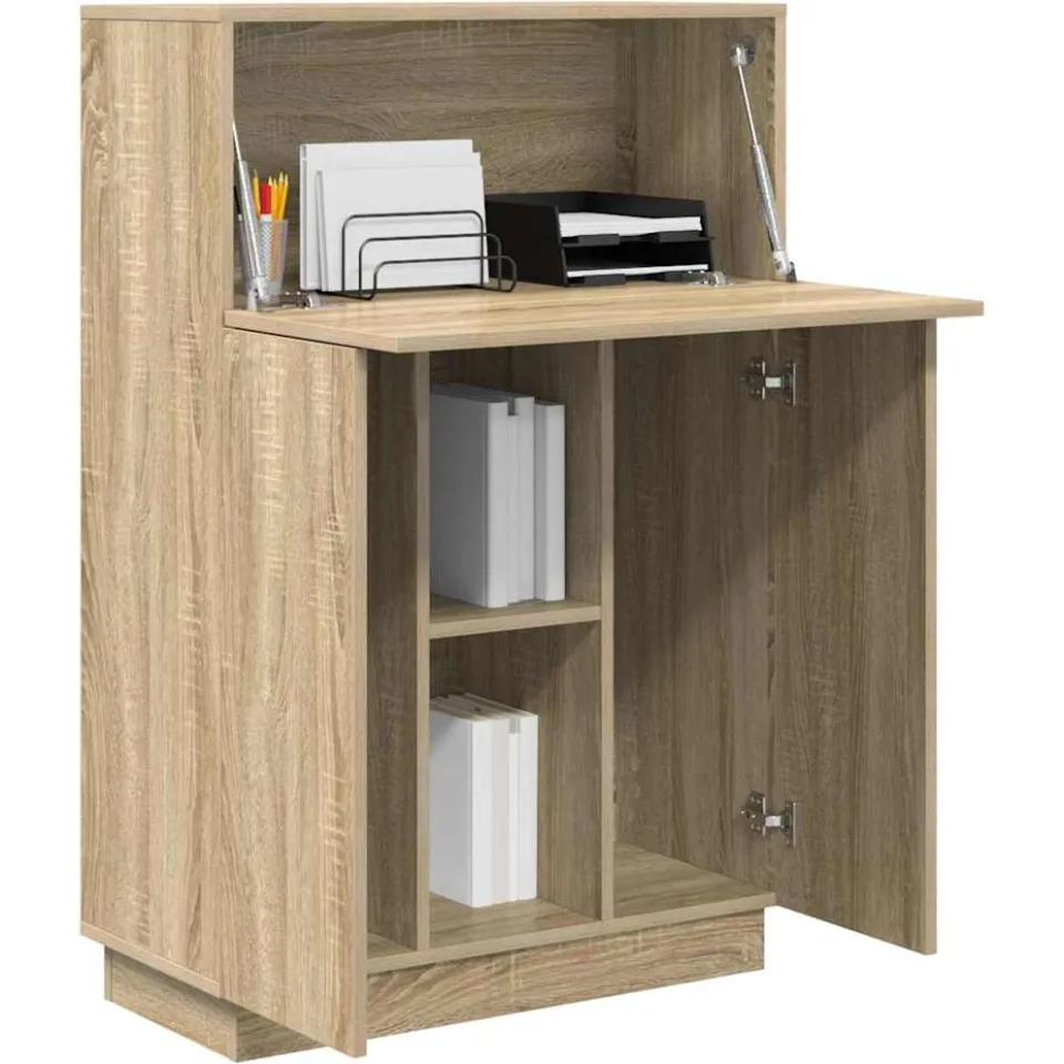 vidaXL Bureau Sonoma Eiken 71,5 x 31,5 x 106,5 cm Bewerkt hout Bruin