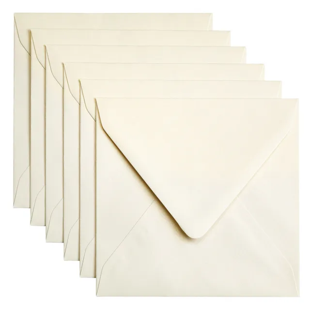 Papicolor Envelop Papicolor 140x140mm metallic ivoor pak à 6 stuks