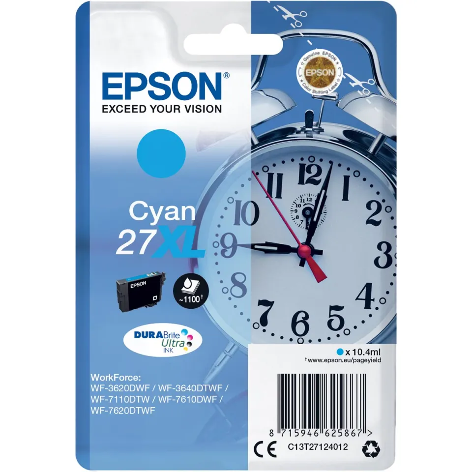 Epson 27XL inktcartridge cyaan