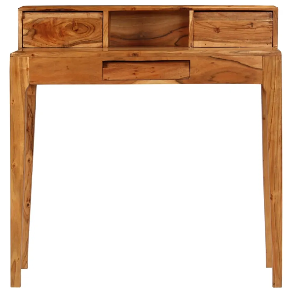 vidaXL Schrijftafel met lades 88x50x90 cm massief hout bruin, foto 2