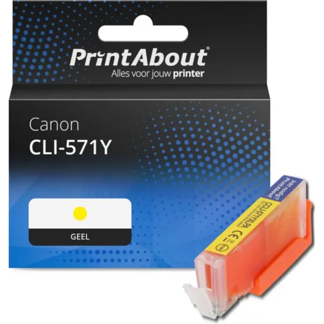 PrintAbout huismerk Inktcartridge CLI-571Y Geel geschikt voor Canon