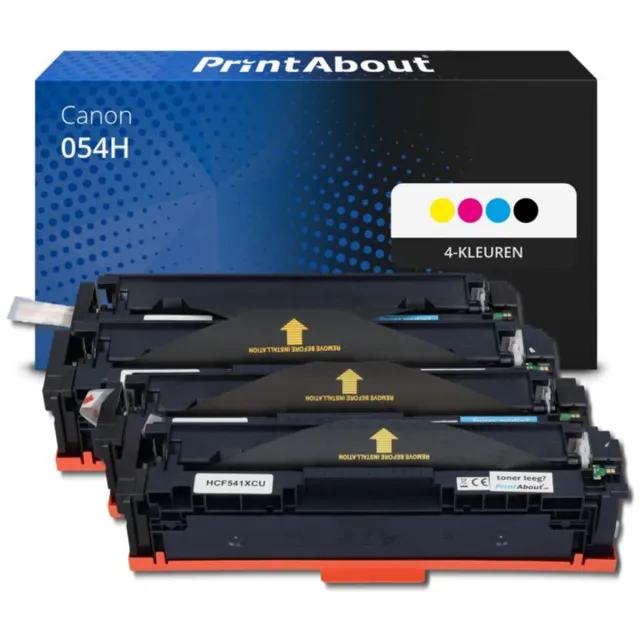PrintAbout huismerk Toner 054H 4-kleuren Multipack Hoge capaciteit geschikt voor Canon