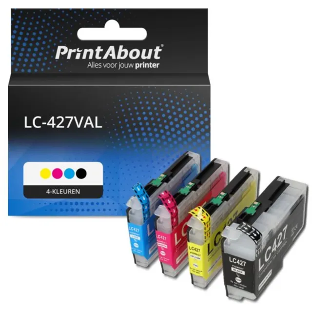 PrintAbout Huismerk Brother LC-427VAL Inktcartridge 4-kleuren Voordeelbundel