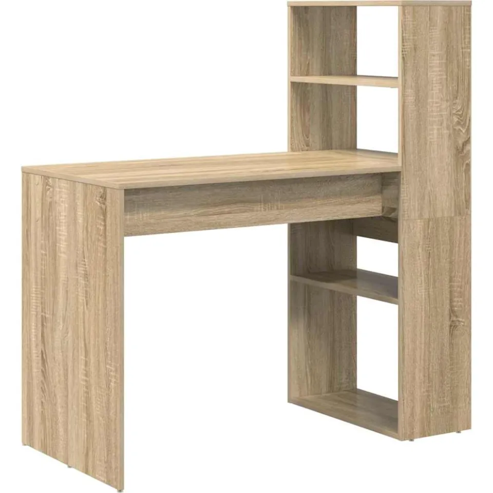 vidaXL Bureau Sonoma Eiken 113 x 54 x 120 cm Bewerkt hout Bruin
