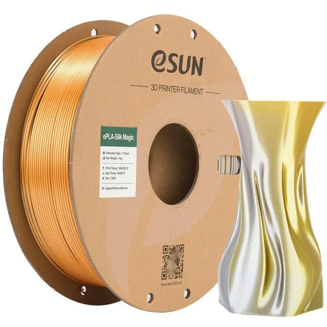 ESUN ePLA-Silk-Magic Goud/Zilver / Gold/Silver - 1 kg - 1.75 mm - 3D printer en 3D pen filament Silver;Gold