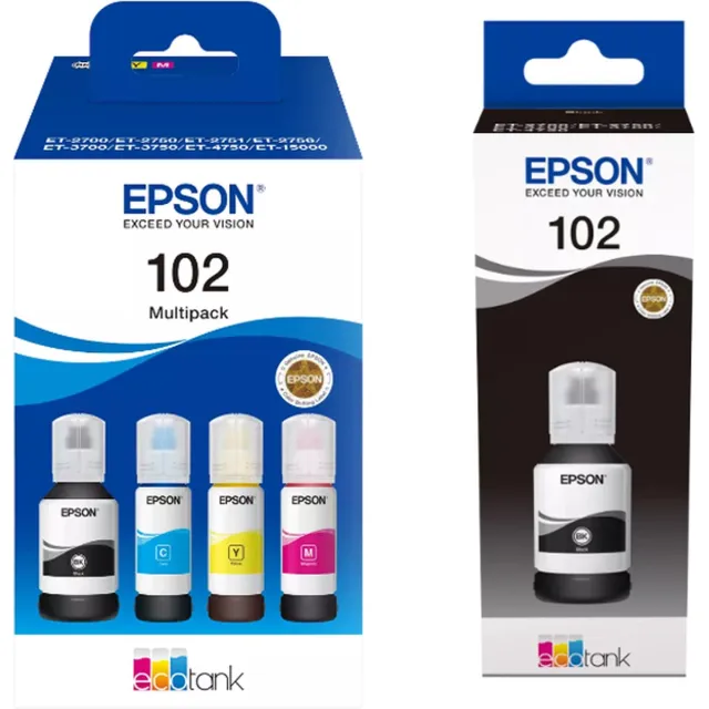 Epson 102 - Inktcartridge - Multipak + Zwart Zwart 2x