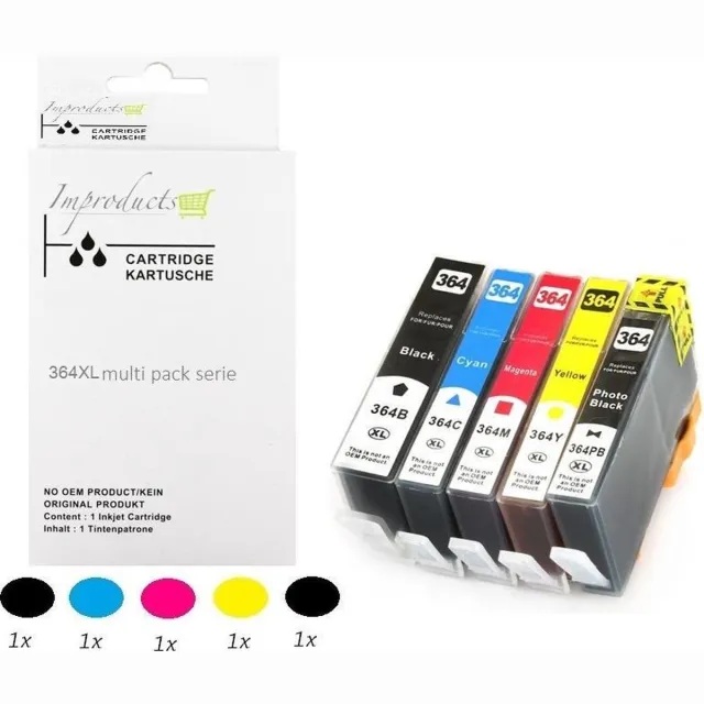 Improducts Inkt cartridges - Alternatief Hp 364 XL 364XL set + foto zwart