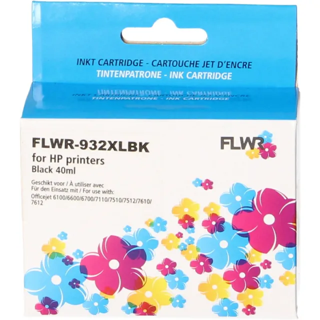 FLWR Inktcartridge / 932XL / Zwart - Geschikt voor HP