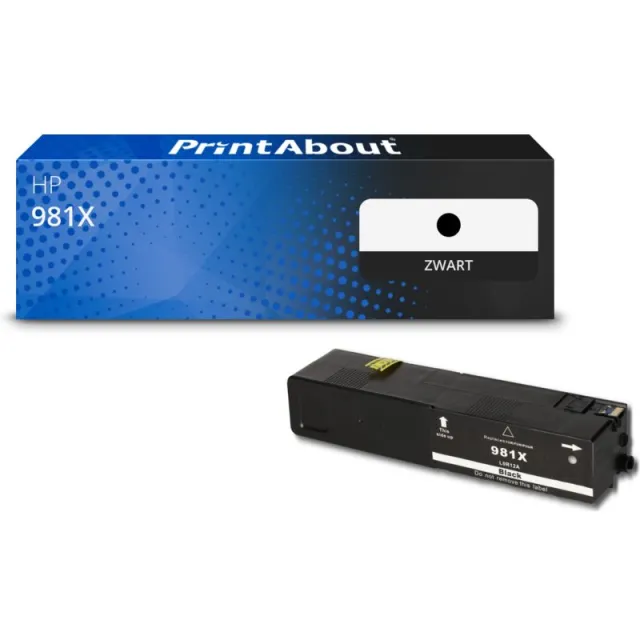 PrintAbout huismerk Inktcartridge 981X (L0R12A) Zwart Hoge capaciteit Geschikt voor HP