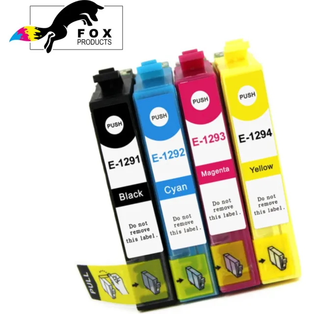 FoxProducts 1295xl T1295 - 4 stuks T1291, T1292, T1293, T1294 cartridge - geschikt voor Epson Stylus SX230, SX235, SX420, SX425, SX430, SX435, SX438, SX440, SX445, SX535, SX620, Stylus Office B42WD, BX305, BX320, BX525,BX625, BX630 Cyan, Magenta, Yellow, Black