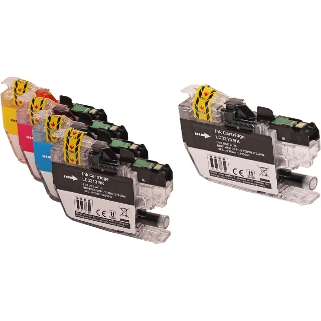 Ipexnl inktcartridges geschikt voor Brother LC3213 LC3213XL multipack van 5 cartridges voor Brother MFC-J491DW, MFC-J497DW, DCP-J572dw, MFC-J890DW, MFC-J895DW, DCP-J772DW ,DCP-J774DW Multi pack